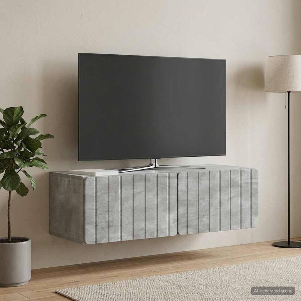 vidaXL Wandmontierter TV-Schrank 98 x 41 x 30 cm Betongrau