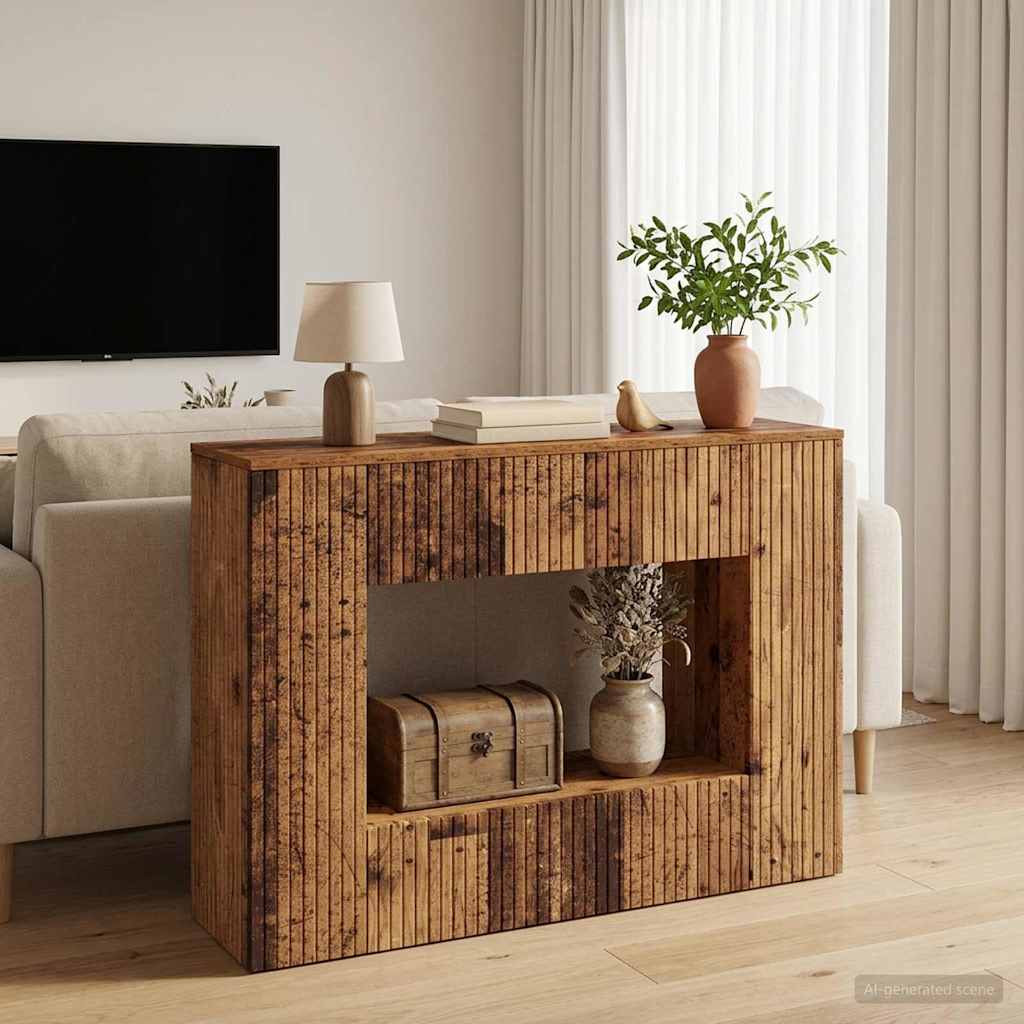 vidaXL Konsolentisch Gestreift Altholz 101 x 29 x 74 cm Holzwerkstoff