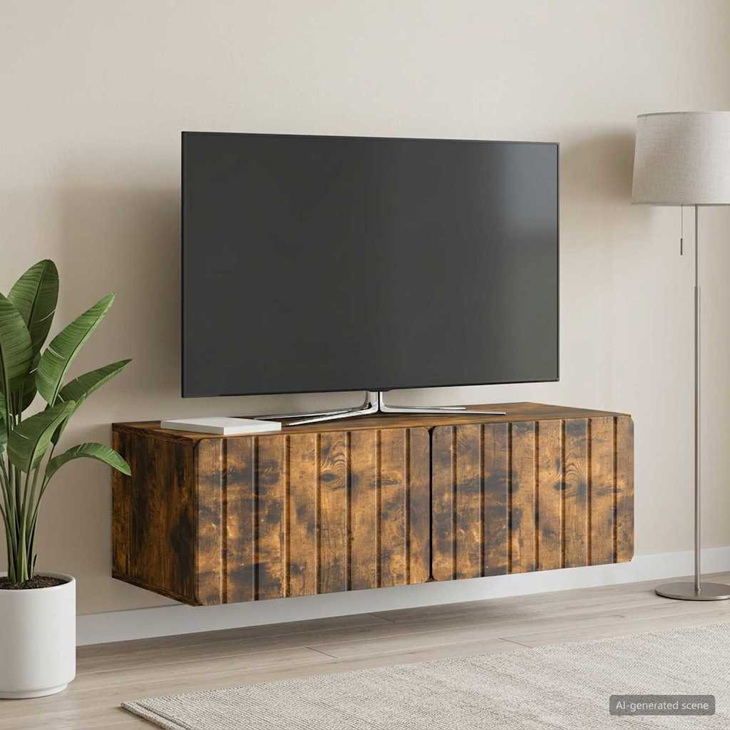 vidaXL Wandmontierter TV-Schrank 98 x 41 x 30 cm Raucheiche