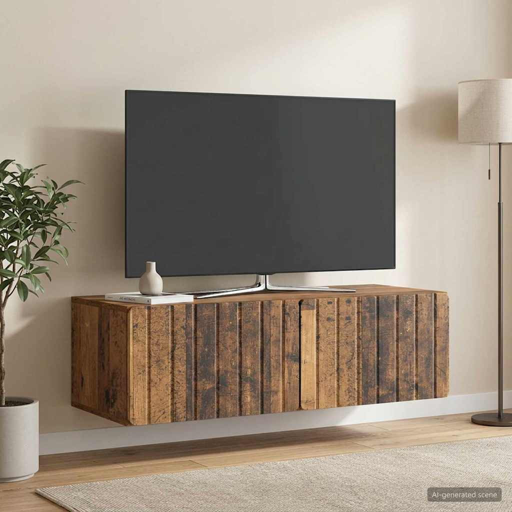 vidaXL Wandmontierter TV-Schrank 98 x 41 x 30 cm Altholz Holzwerkstoff