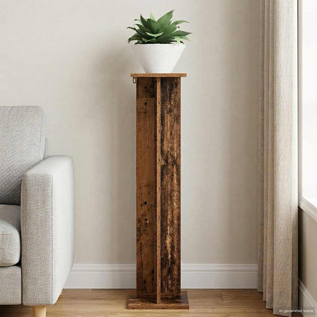 vidaXL Pflanzenständer Altholz 25 x 25,5 x 100,5 cm Holzwerkstoff