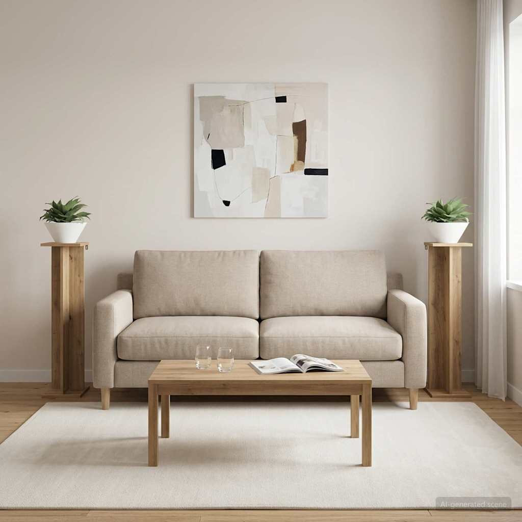 vidaXL Pflanzenständer 2 stk. Artisan-Eiche 25 x 25,5 x 100,5 cm