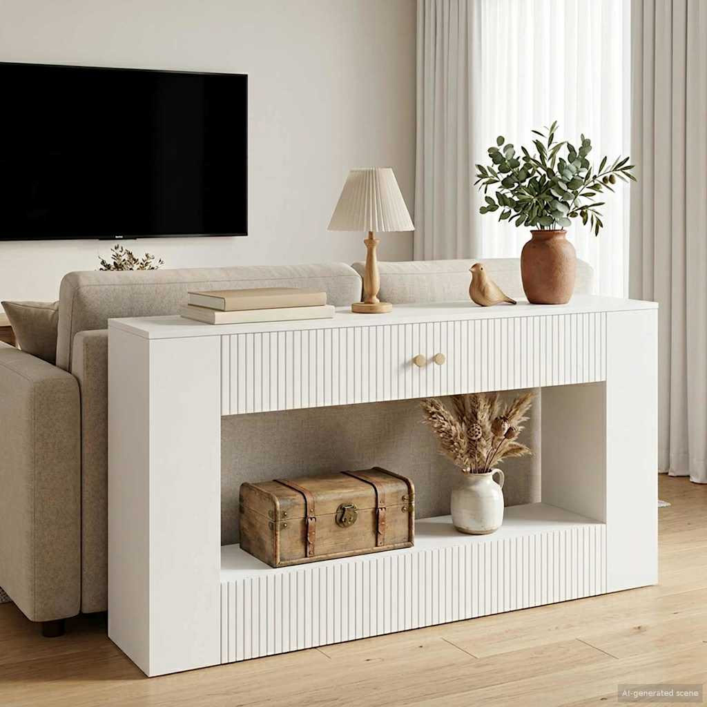 vidaXL Konsolentisch Hochglanz Weiß 155 x 29 x 74 cm Holzwerkstoff