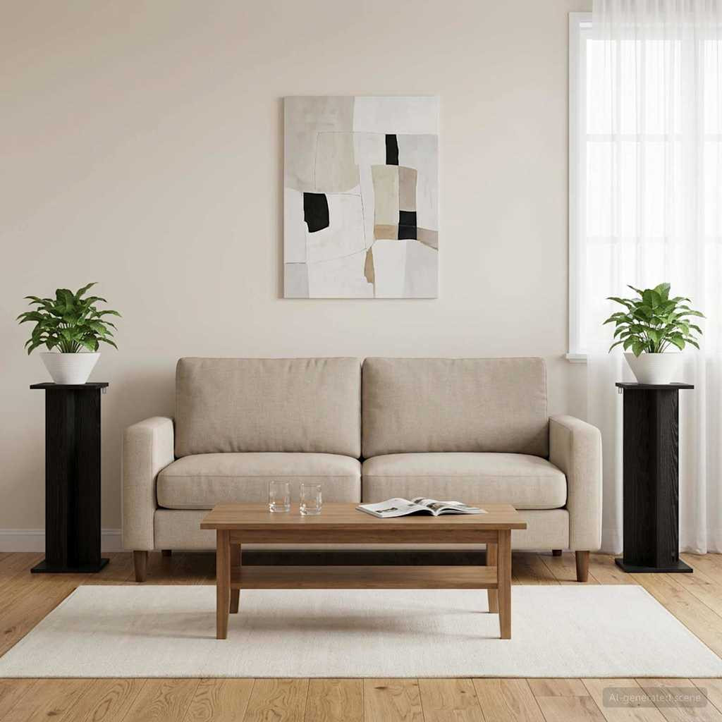 vidaXL Pflanzenständer 2 stk. Schwarze Eiche 25 x 25,5 x 80,5 cm