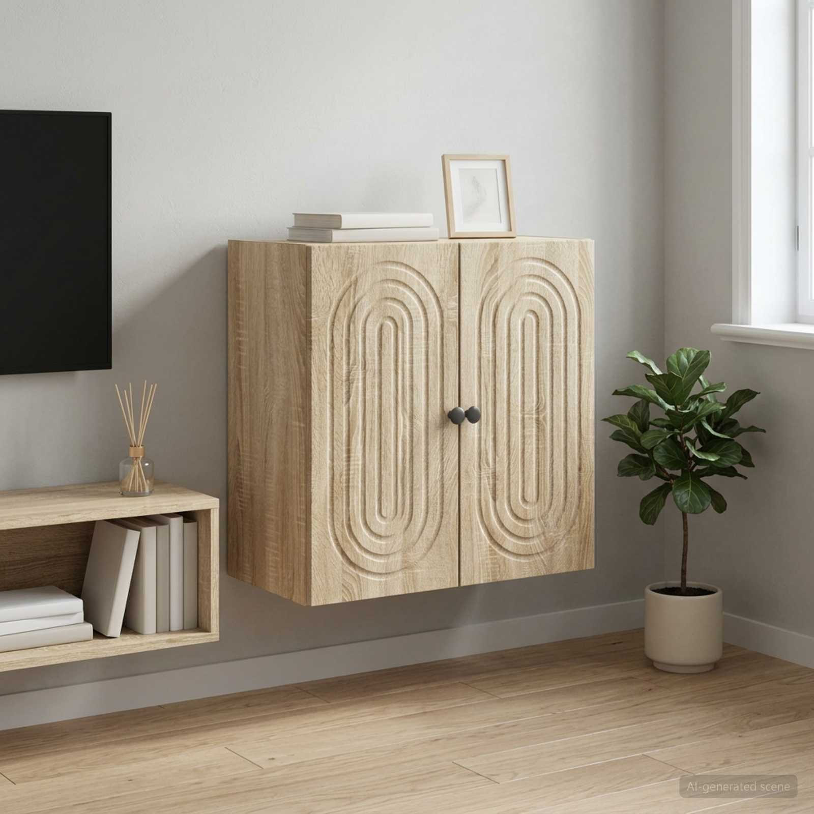 vidaXL Wandschrank Sonoma-Eiche 59 x 31 x 60 cm Holzwerkstoff