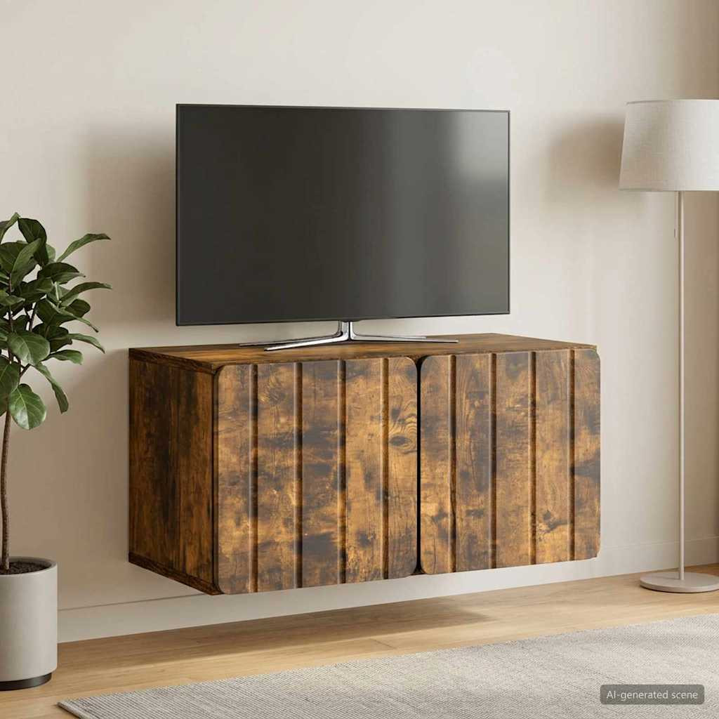 vidaXL Wandmontierter TV-Schrank 59,5 x 31 x 30 cm Raucheiche