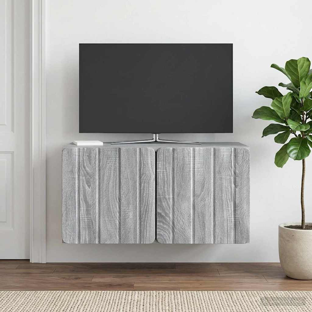 vidaXL Wandmontierter TV-Schrank 59,5 x 31 x 30 cm Sonoma-Grau