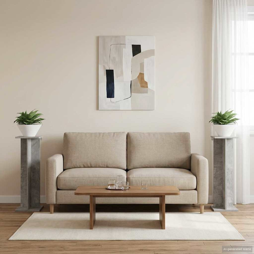 vidaXL Pflanzenständer 2 stk. Betongrau 25 x 25,5 x 80,5 cm