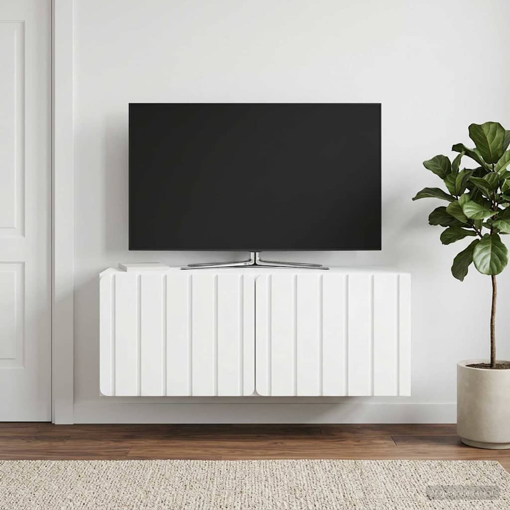 vidaXL Wandmontierter TV-Schrank 78,5 x 31 x 30 cm Weiß Holzwerkstoff