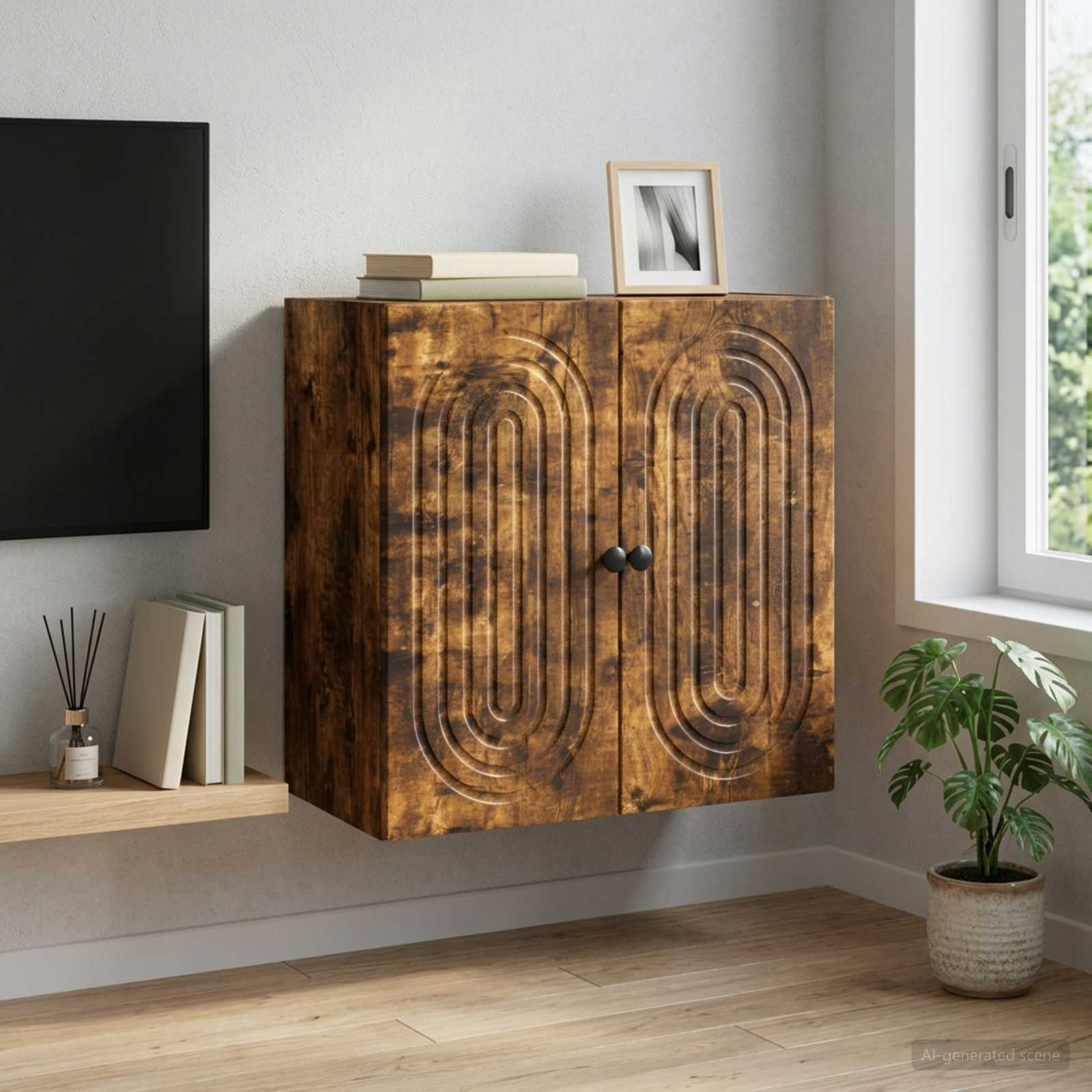 vidaXL Wandschrank Geräucherte Eiche 59 x 31 x 60 cm Holzwerkstoff