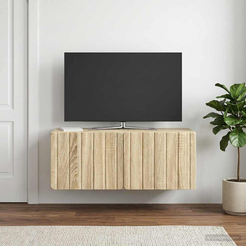 vidaXL Wandmontierter TV-Schrank 78,5 x 31 x 30 cm Sonoma-Eiche