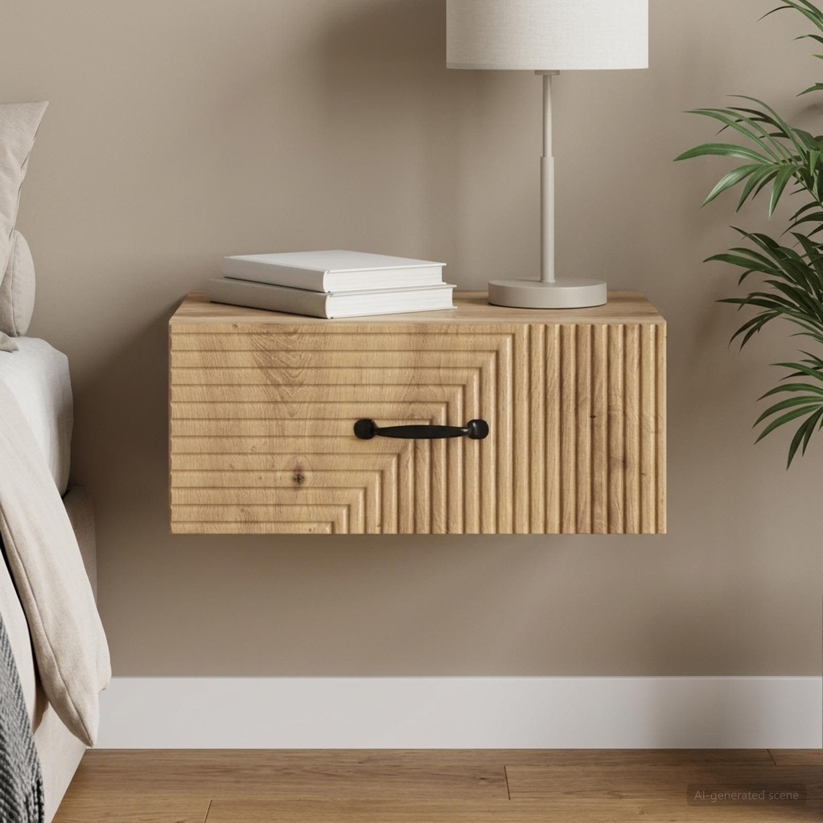 vidaXL Wandmontierter Nachttisch Artisan-Eiche 49 x 34,5 x 20 cm