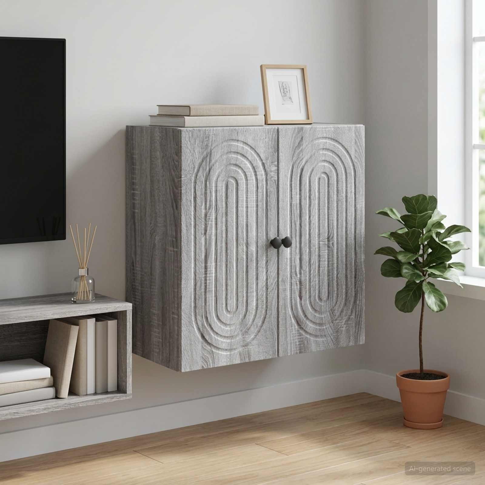vidaXL Wandschrank Grau Sonoma 59 x 31 x 60 cm Holzwerkstoff