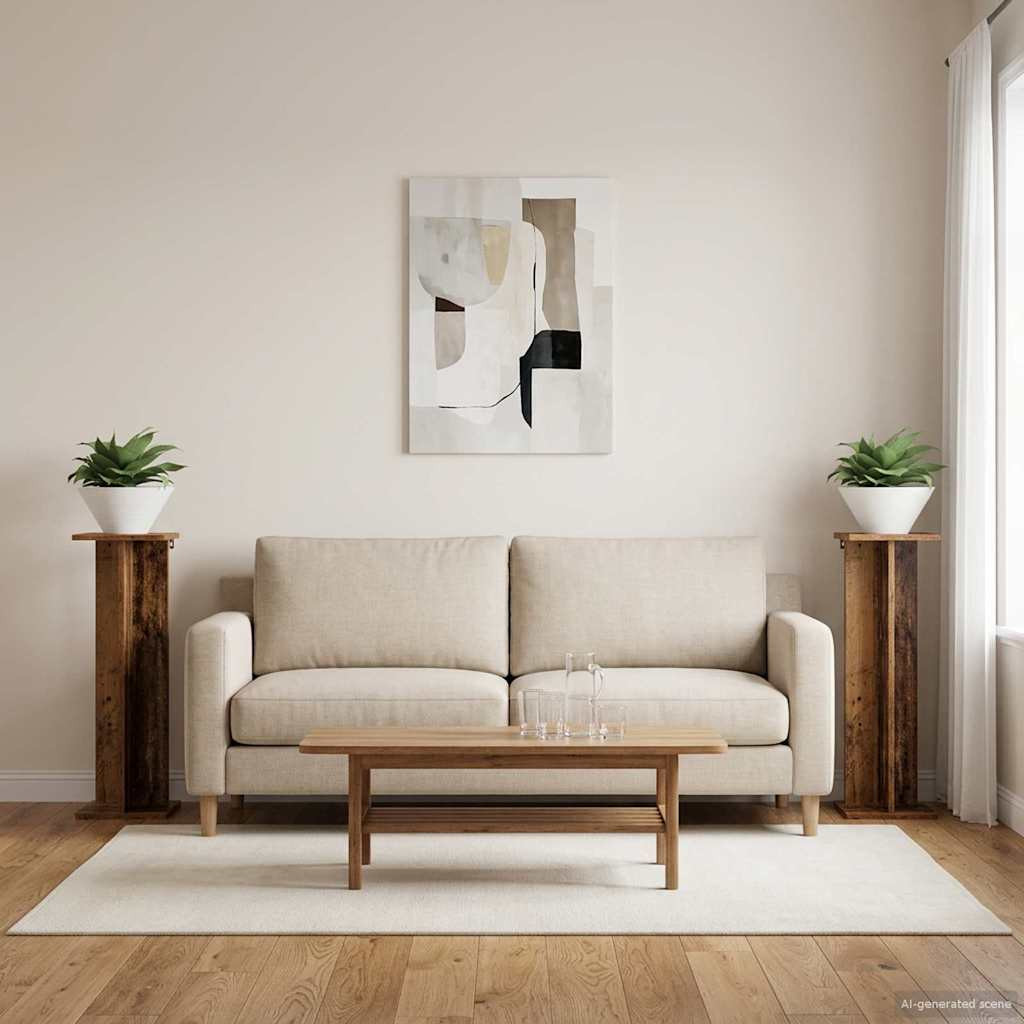 vidaXL Pflanzenständer 2 stk. Altholz 25 x 25,5 x 80,5 cm