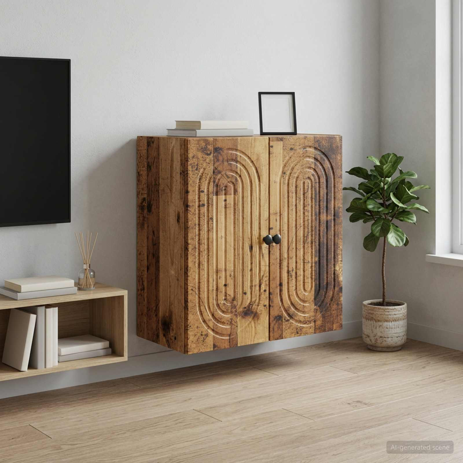 vidaXL Wandschrank Altholz 59 x 31 x 60 cm Holzwerkstoff