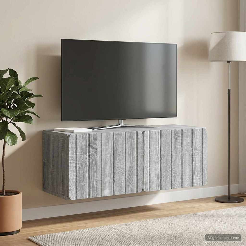 vidaXL Wandmontierter TV-Schrank 78,5 x 31 x 30 cm Sonoma-Grau