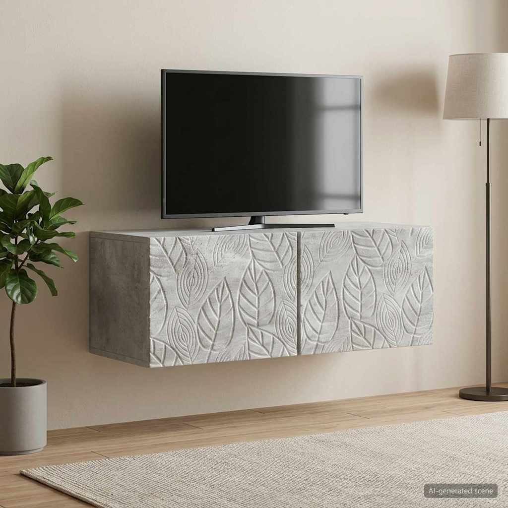 vidaXL Wandmontierter TV-Schrank 59,5 x 41 x 30 cm Betongrau