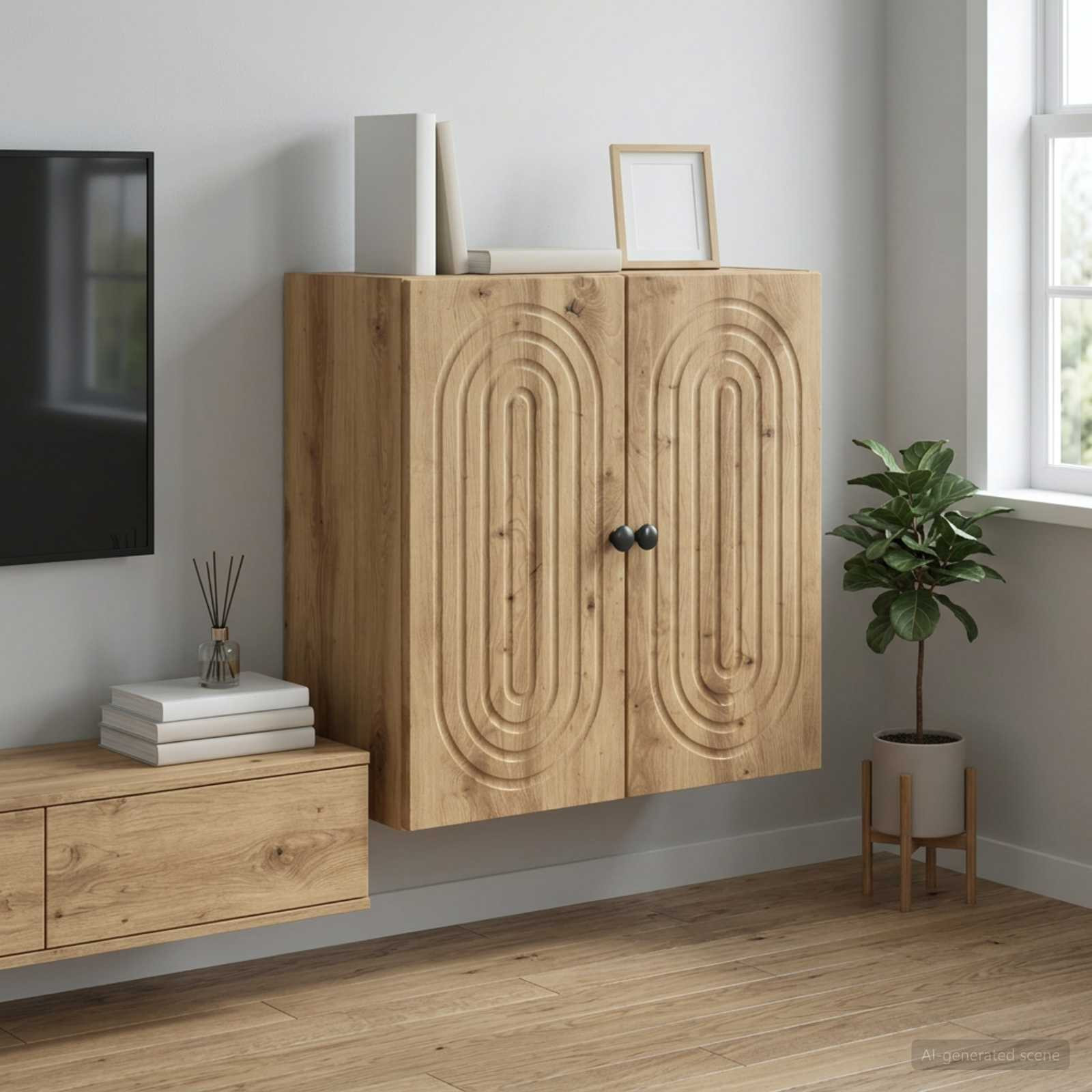 vidaXL Wandschrank 59 x 31 x 60 cm Holzwerkstoff Artisan-Eiche