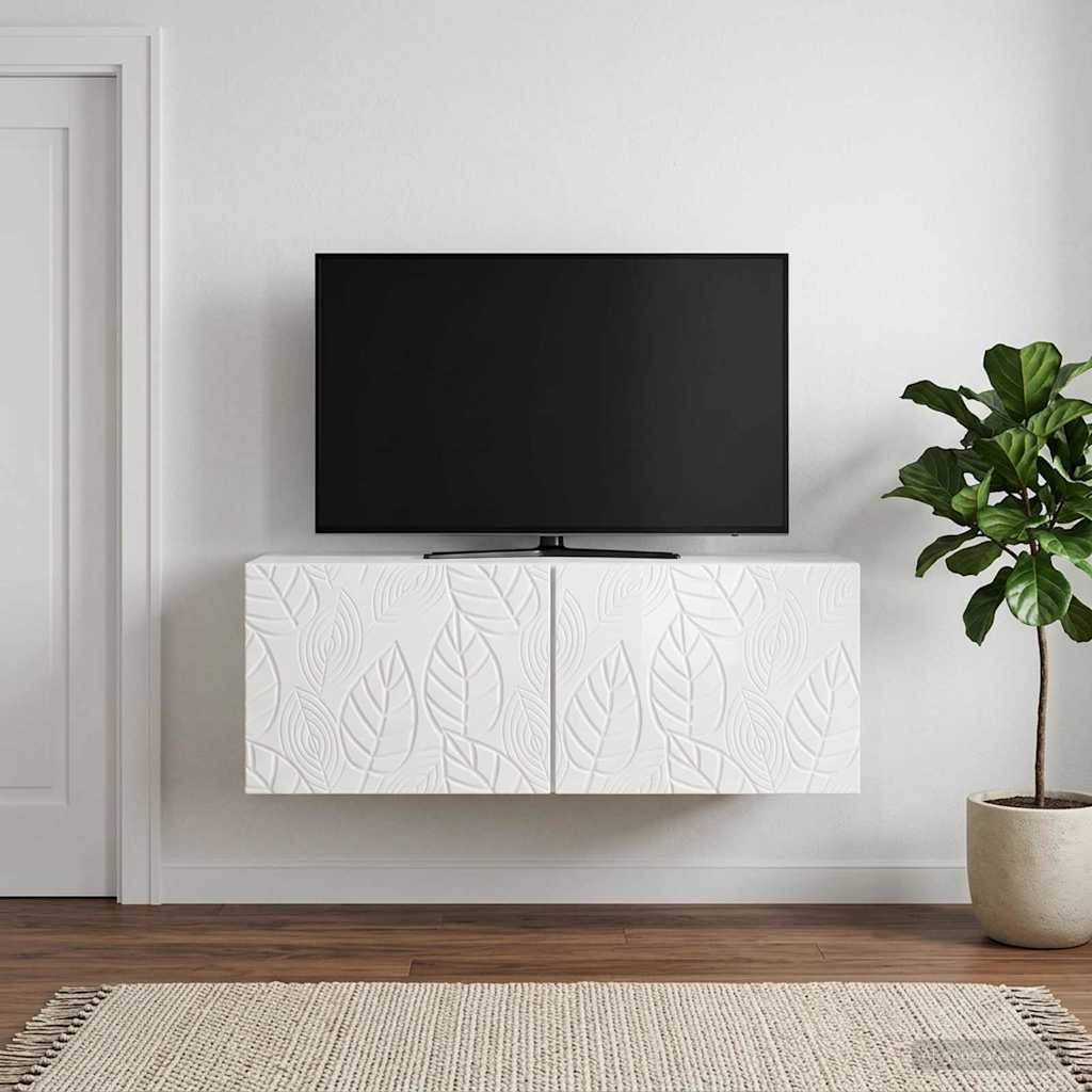 vidaXL Wandmontierter TV-Schrank 59,5 x 41 x 30 cm Hochglanz Weiß