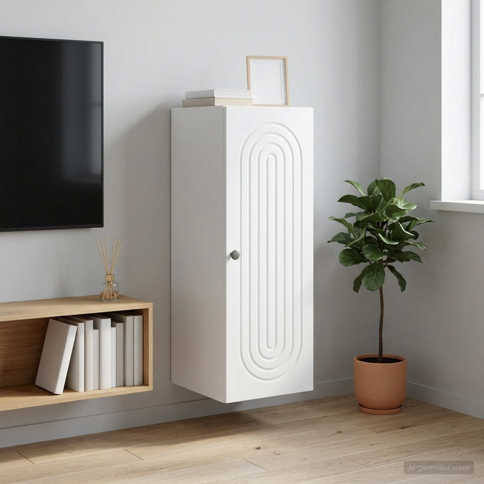 vidaXL Wandschrank Weiß 33 x 34,5 x 90 cm Holzwerkstoff