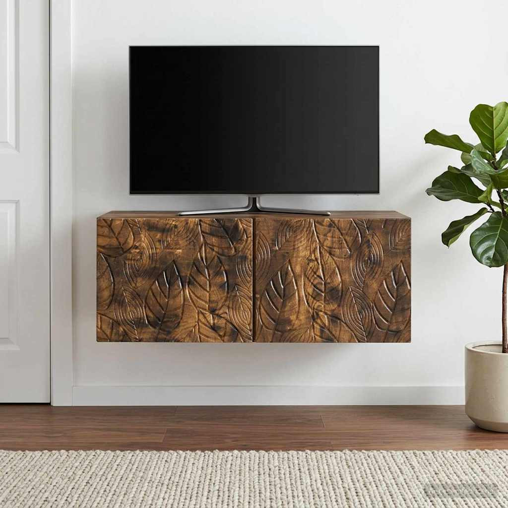 vidaXL Wandmontierter TV-Schrank 59,5 x 41 x 30 cm Geräucherte Eiche