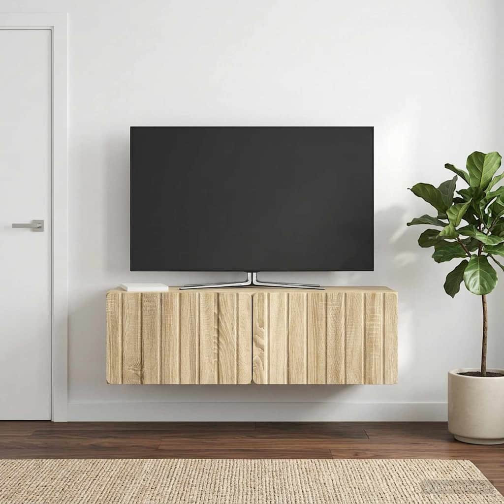 vidaXL Wandmontierter TV-Schrank 98 x 31 x 30 cm Sonoma-Eiche