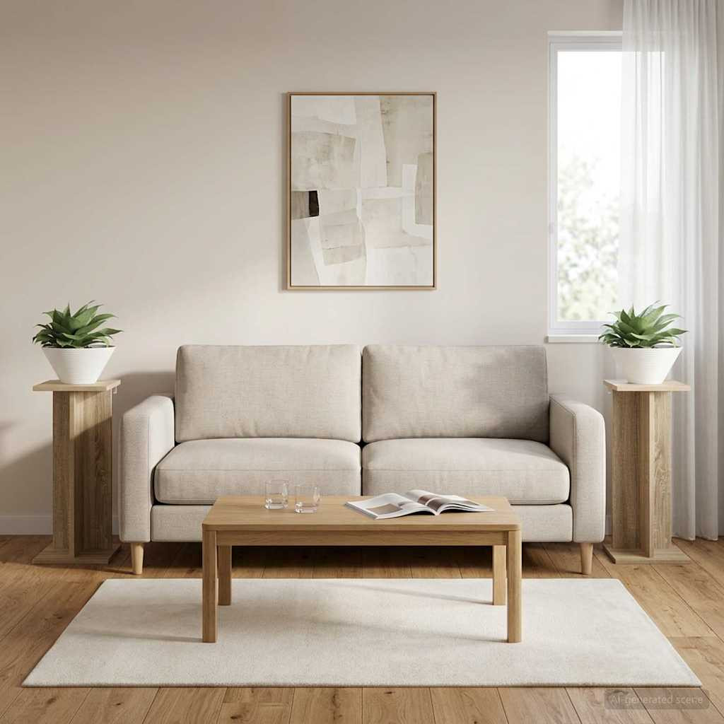 vidaXL Pflanzenständer 2 stk. Sonoma-Eiche 25 x 25,5 x 60,5 cm