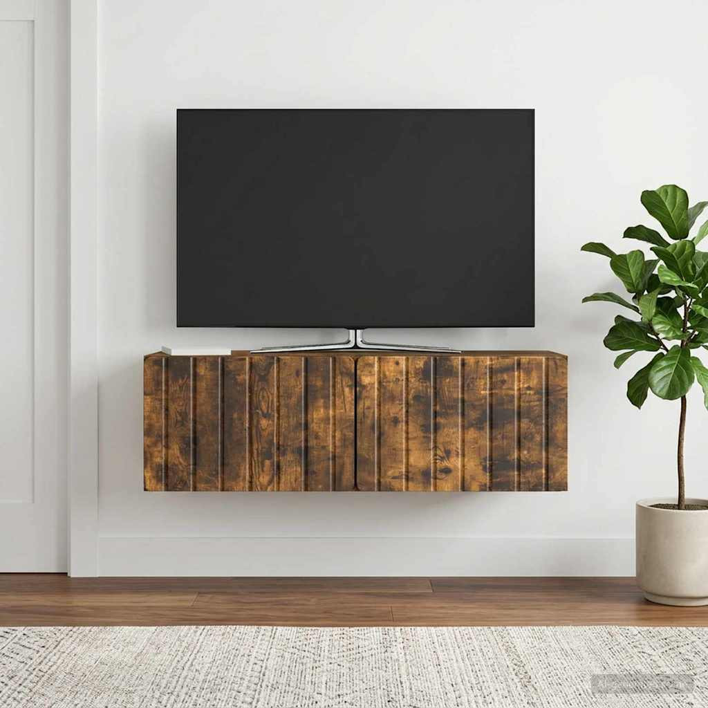 vidaXL Wandmontierter TV-Schrank 98 x 31 x 30 cm Raucheiche