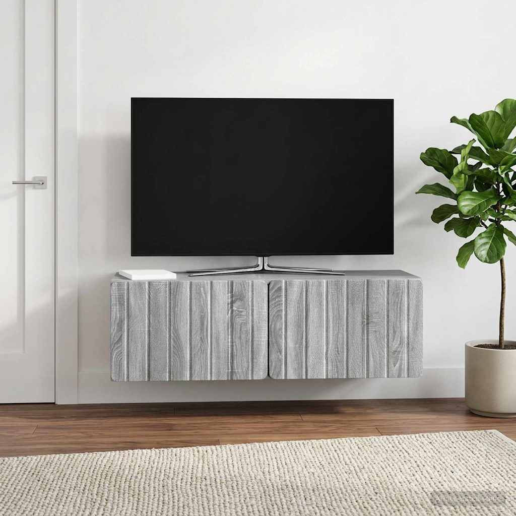 vidaXL Wandmontierter TV-Schrank 98 x 31 x 30 cm Sonoma-Grau