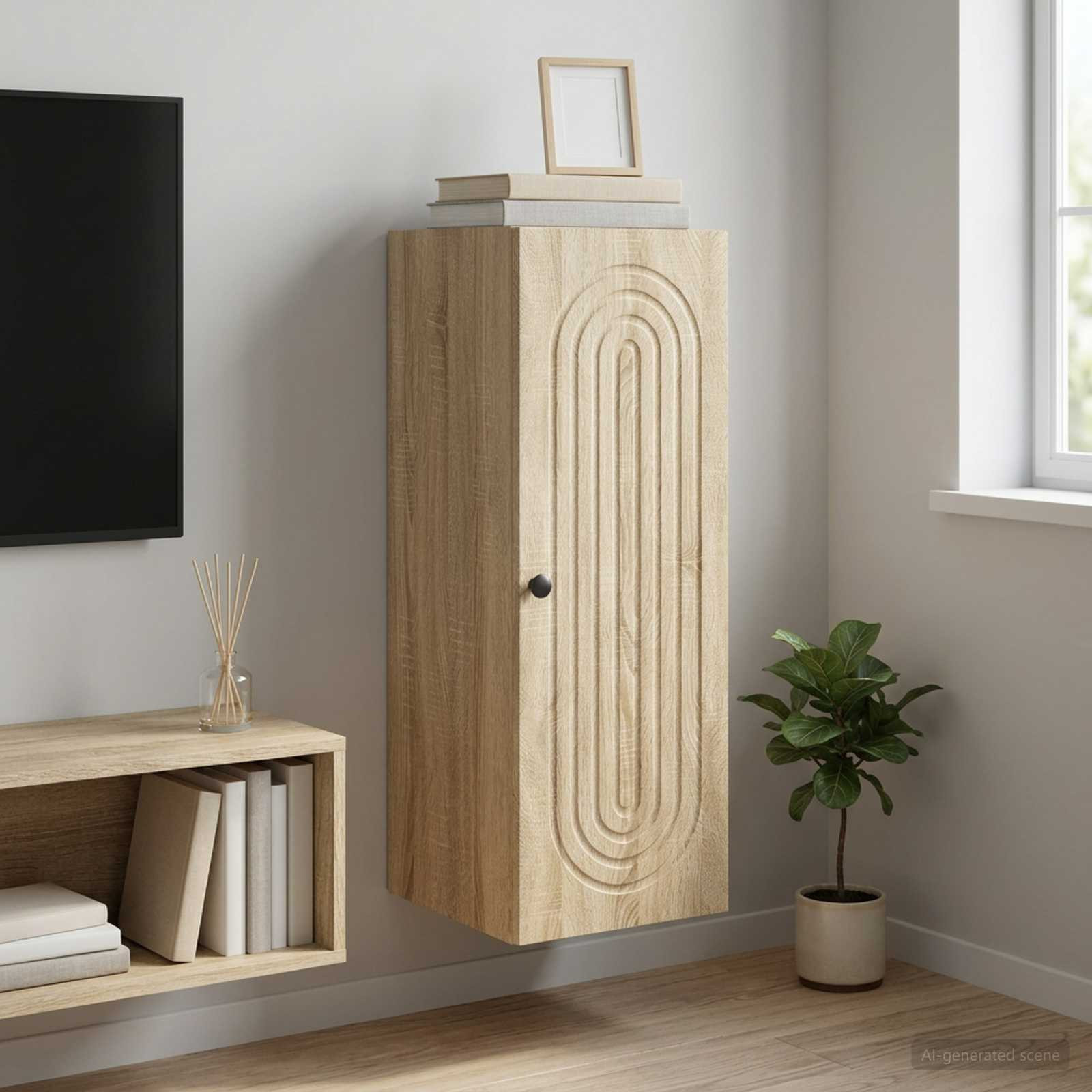 vidaXL Wandschrank Sonoma-Eiche 33 x 34,5 x 90 cm Holzwerkstoff