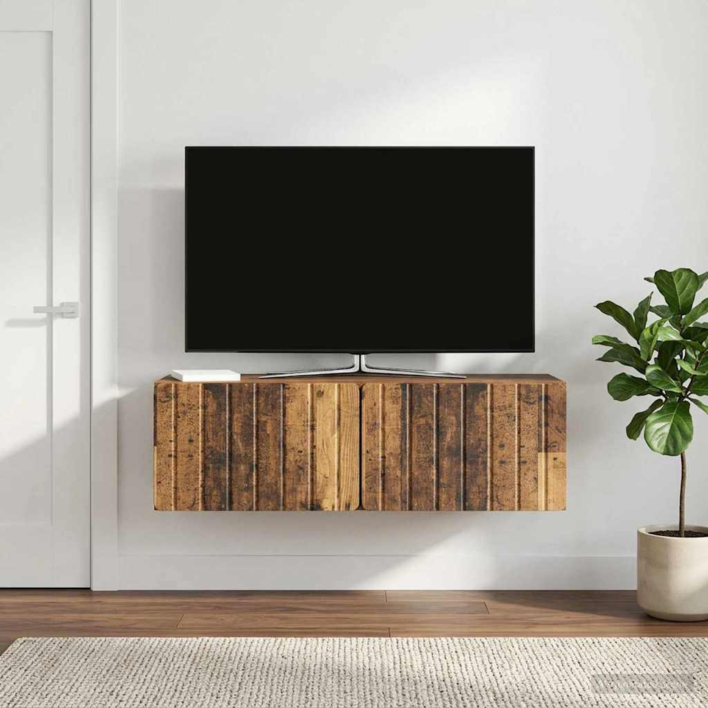 vidaXL Wandmontierter TV-Schrank 98 x 31 x 30 cm Altholz Holzwerkstoff