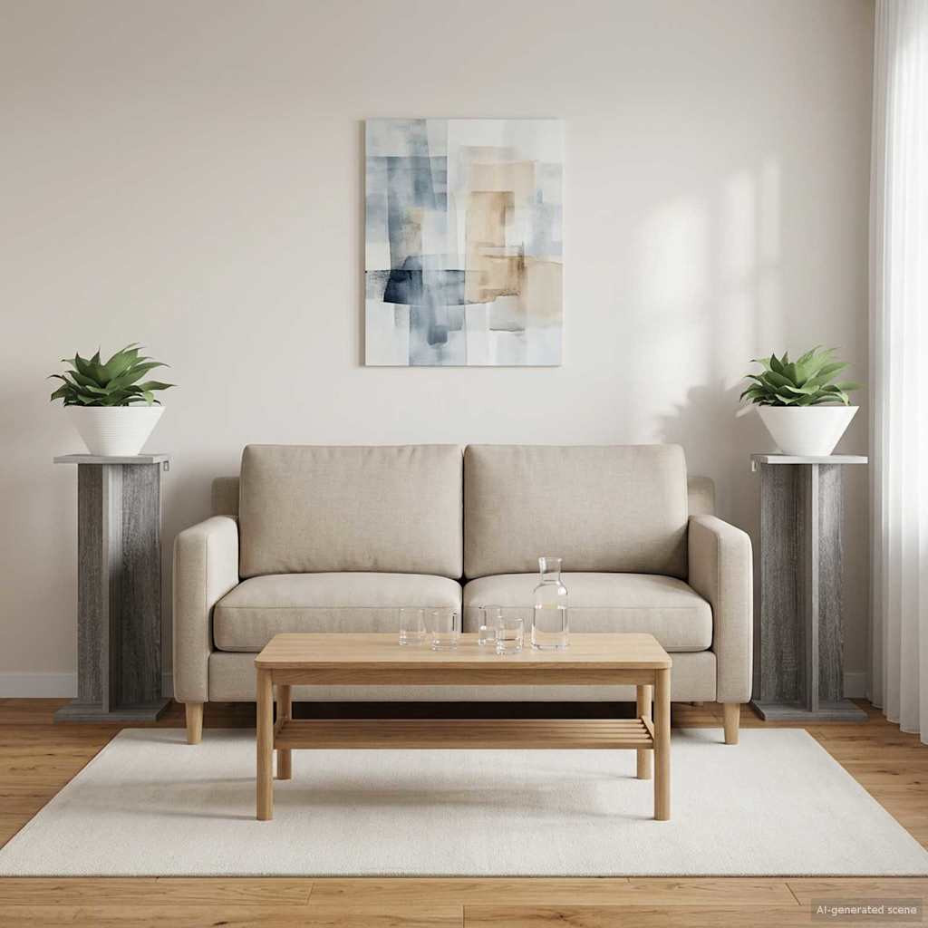 vidaXL Pflanzenständer 2 stk. Graues Sonoma 25 x 25,5 x 60,5 cm