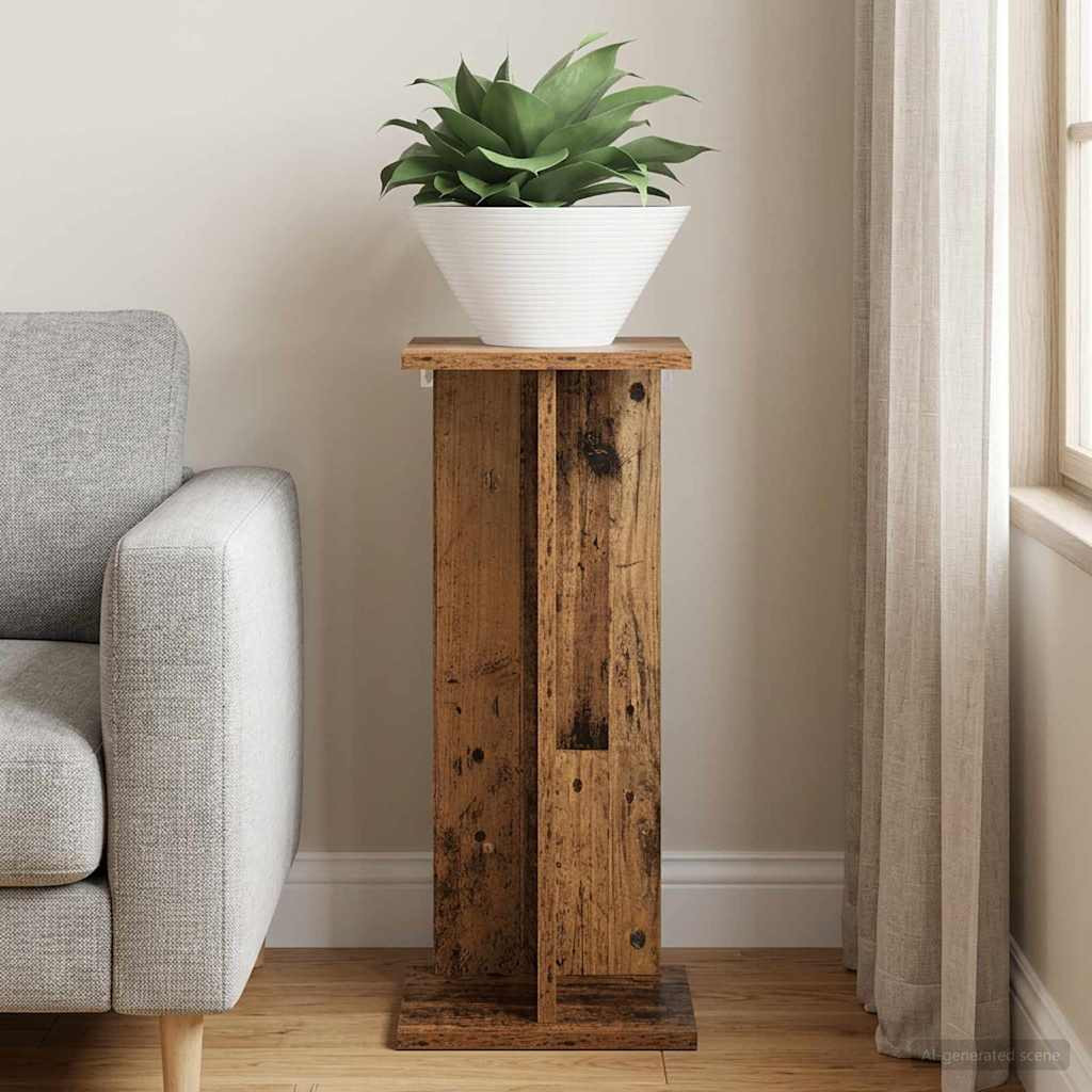 vidaXL Pflanzenständer Altholz 25 x 25,5 x 60,5 cm Holzwerkstoff