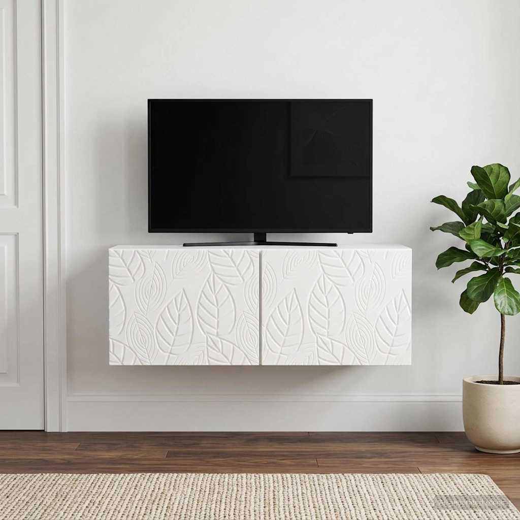 vidaXL Wandmontierter TV-Schrank 78,5 x 41 x 30 cm Hochglanz Weiß