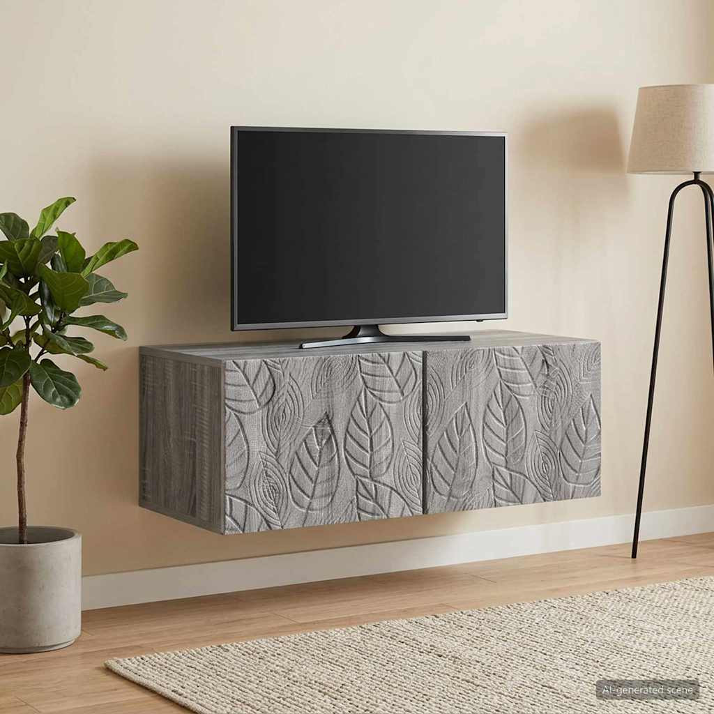 vidaXL Wandmontierter TV-Schrank 78,5 x 41 x 30 cm Grau Sonoma