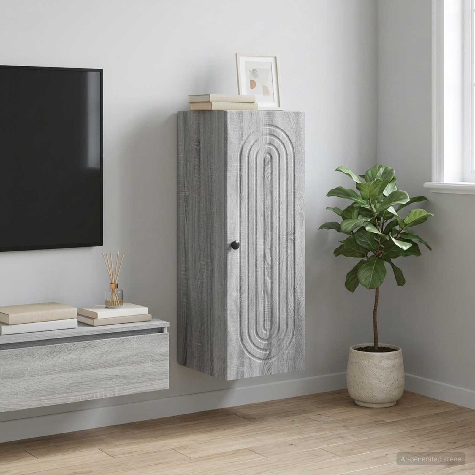 vidaXL Wandschrank Grau Sonoma 33 x 34,5 x 90 cm Holzwerkstoff