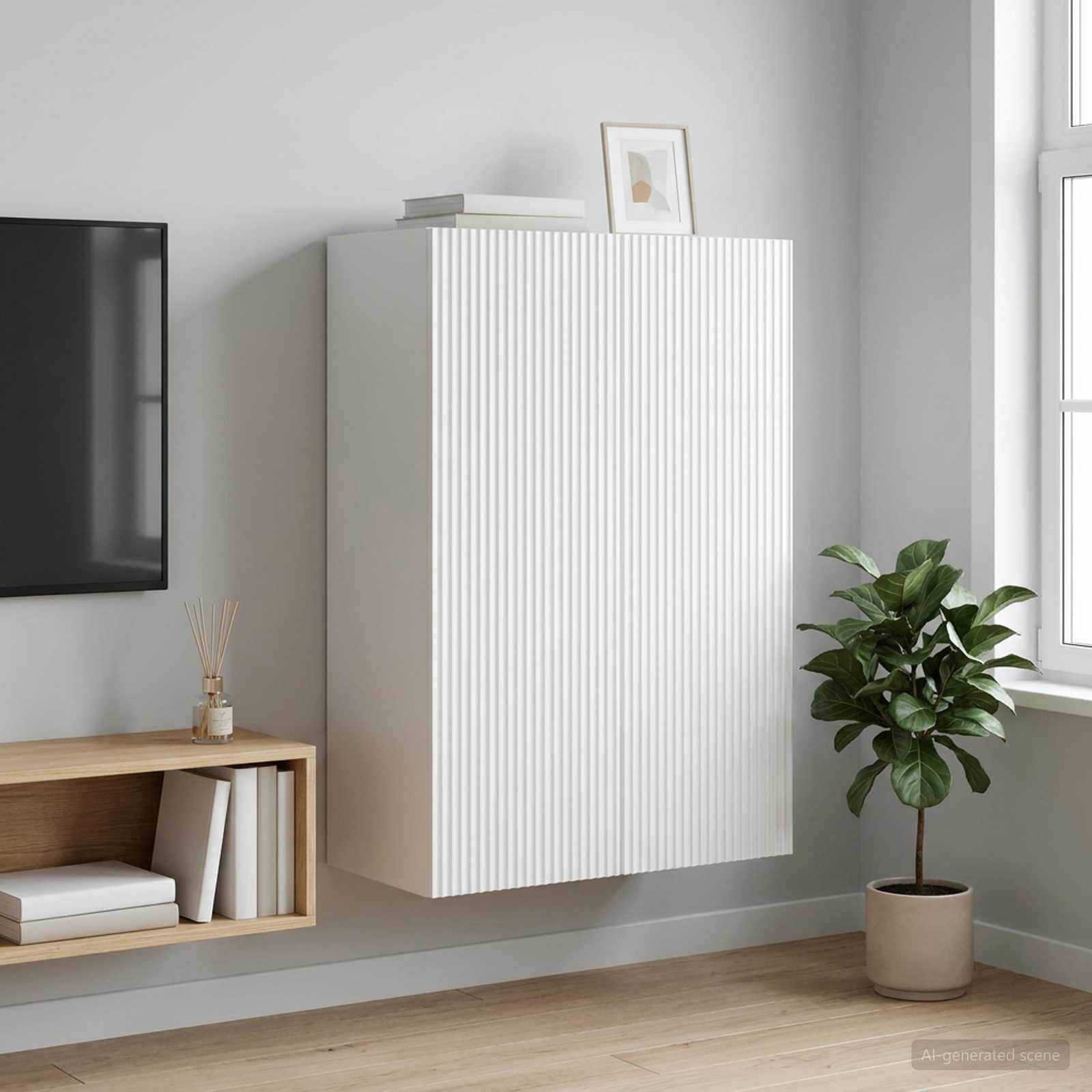 vidaXL Wandschrank Hochglanz Weiß 66 x 34,5 x 90 cm Holzwerkstoff