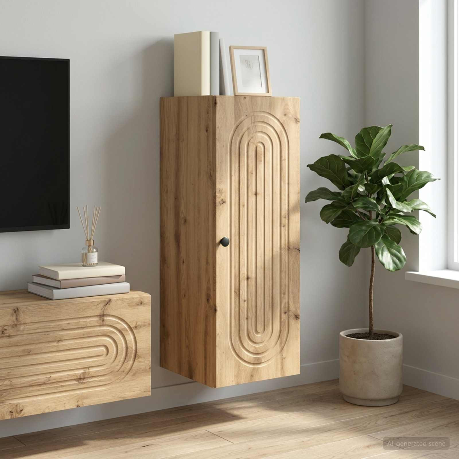 vidaXL Wandschrank 33 x 34,5 x 90 cm Holzwerkstoff Artisan-Eiche