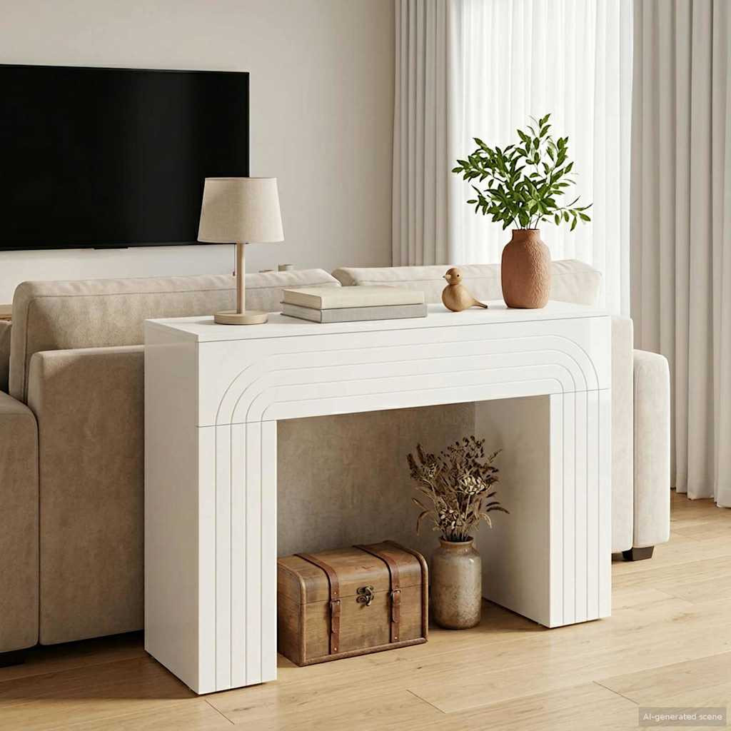 vidaXL Couchtisch Hochglanz Weiß 102 x 35 x 75 cm Holzwerkstoff