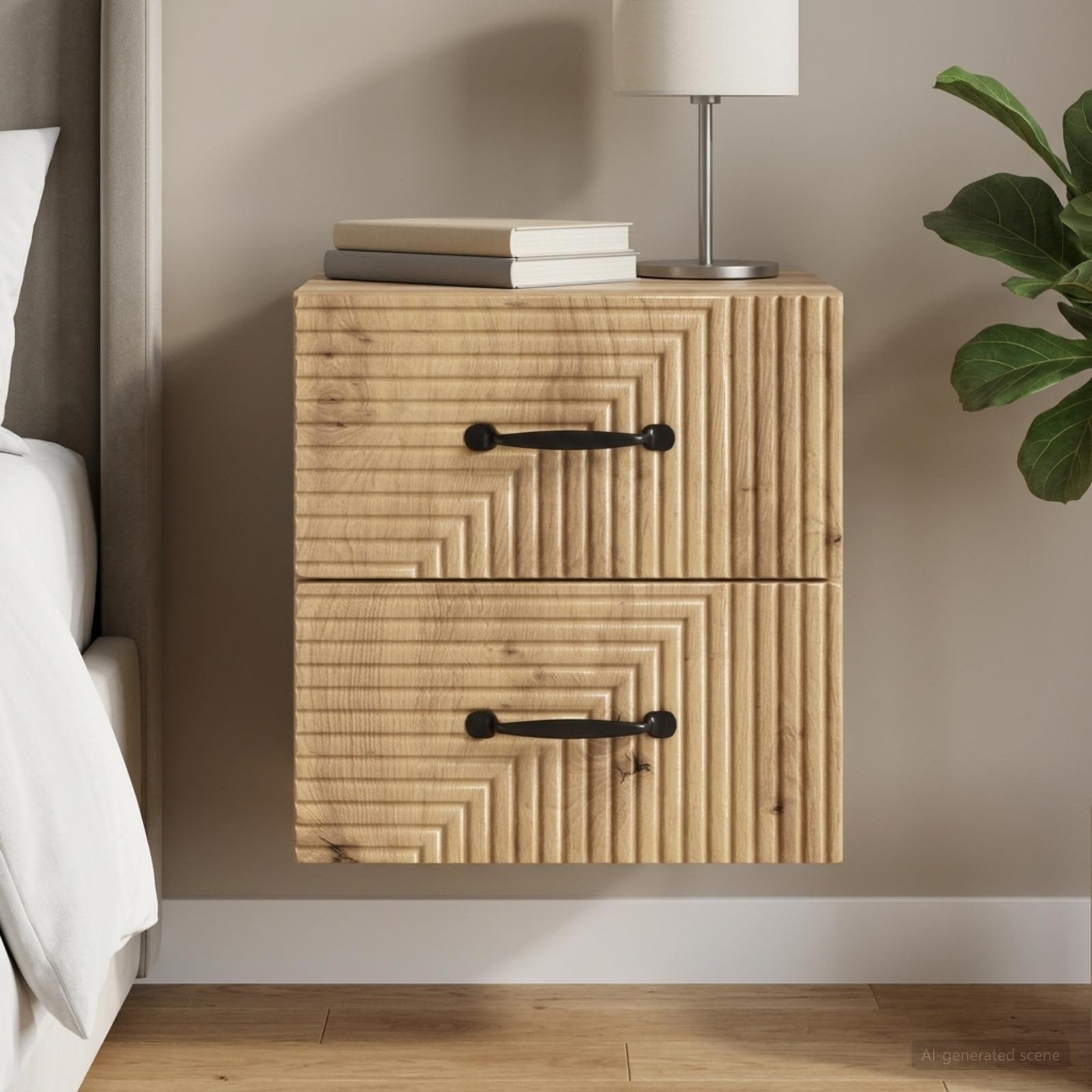 vidaXL Wandmontierter Nachttisch Artisan-Eiche 34,5 x 33 x 40 cm