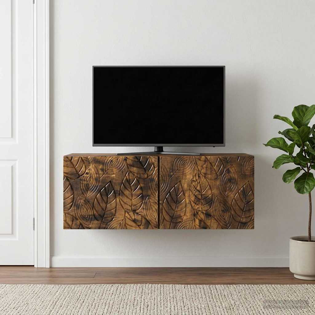 vidaXL Wandmontierter TV-Schrank 98 x 41 x 30 cm Geräucherte Eiche