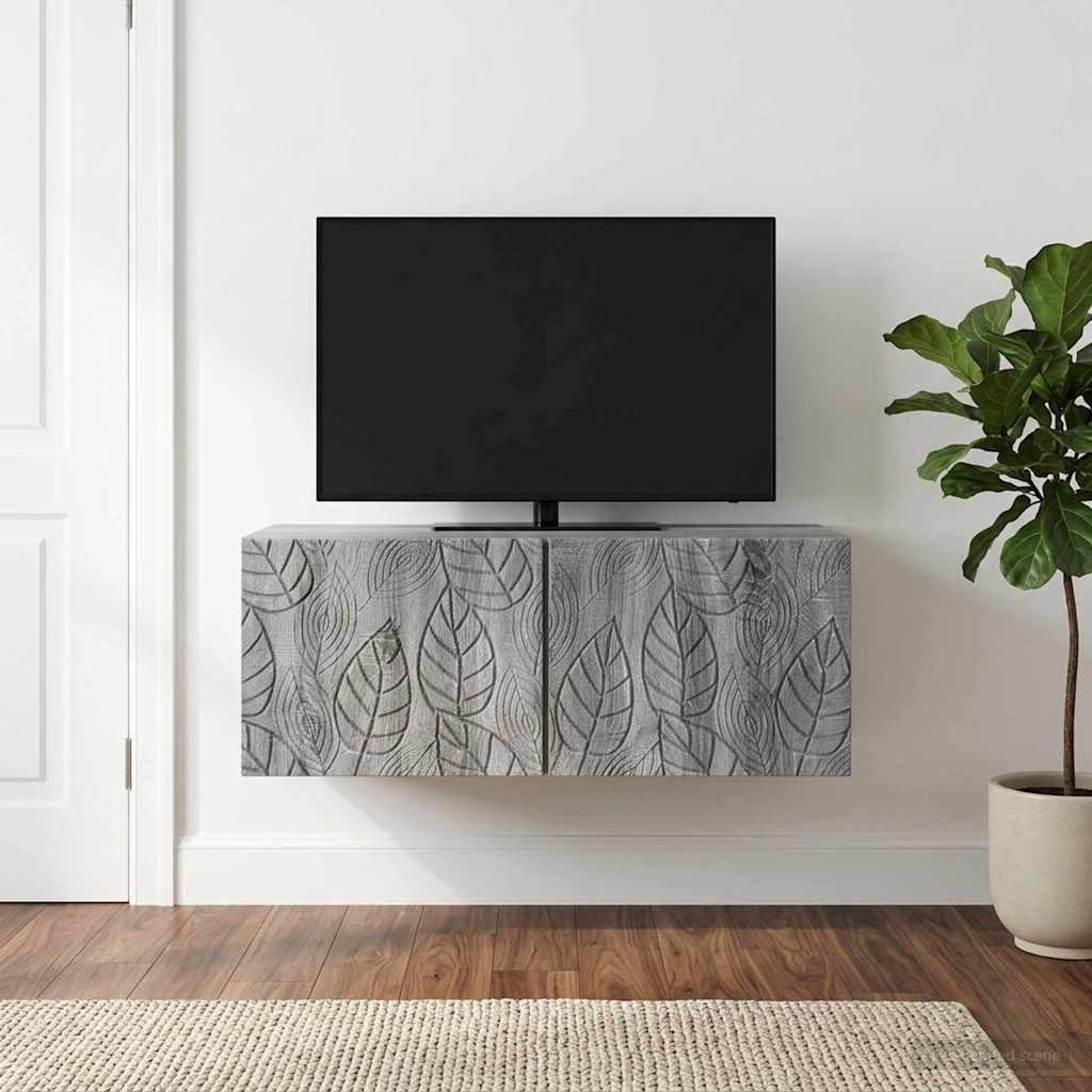 vidaXL Wandmontierter TV-Schrank 98 x 41 x 30 cm Grau Sonoma