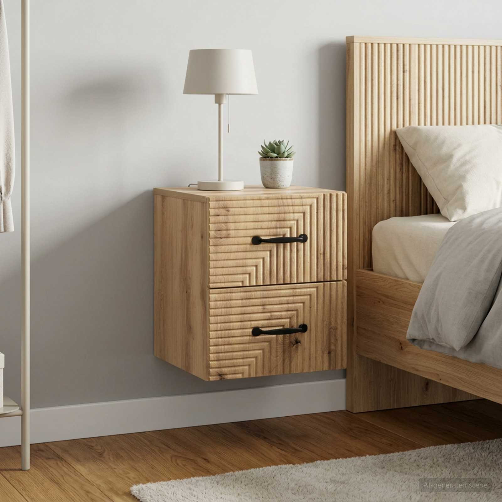 vidaXL Wandmontierter Nachttisch 2 Stk. Artisan-Eiche