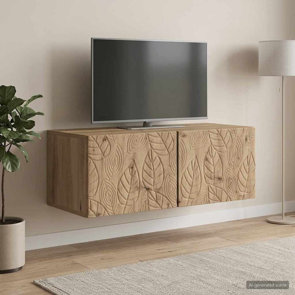 vidaXL Wandmontierter TV-Schrank 98 x 41 x 30 cm Artisan-Eiche