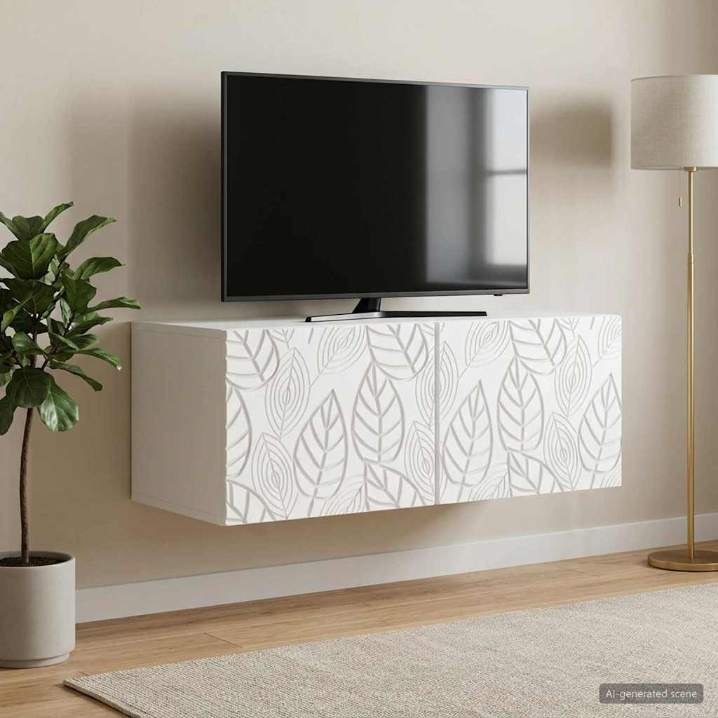 vidaXL Wandmontierter TV-Schrank 59,5 x 31 cm Weiß Holzwerkstoff