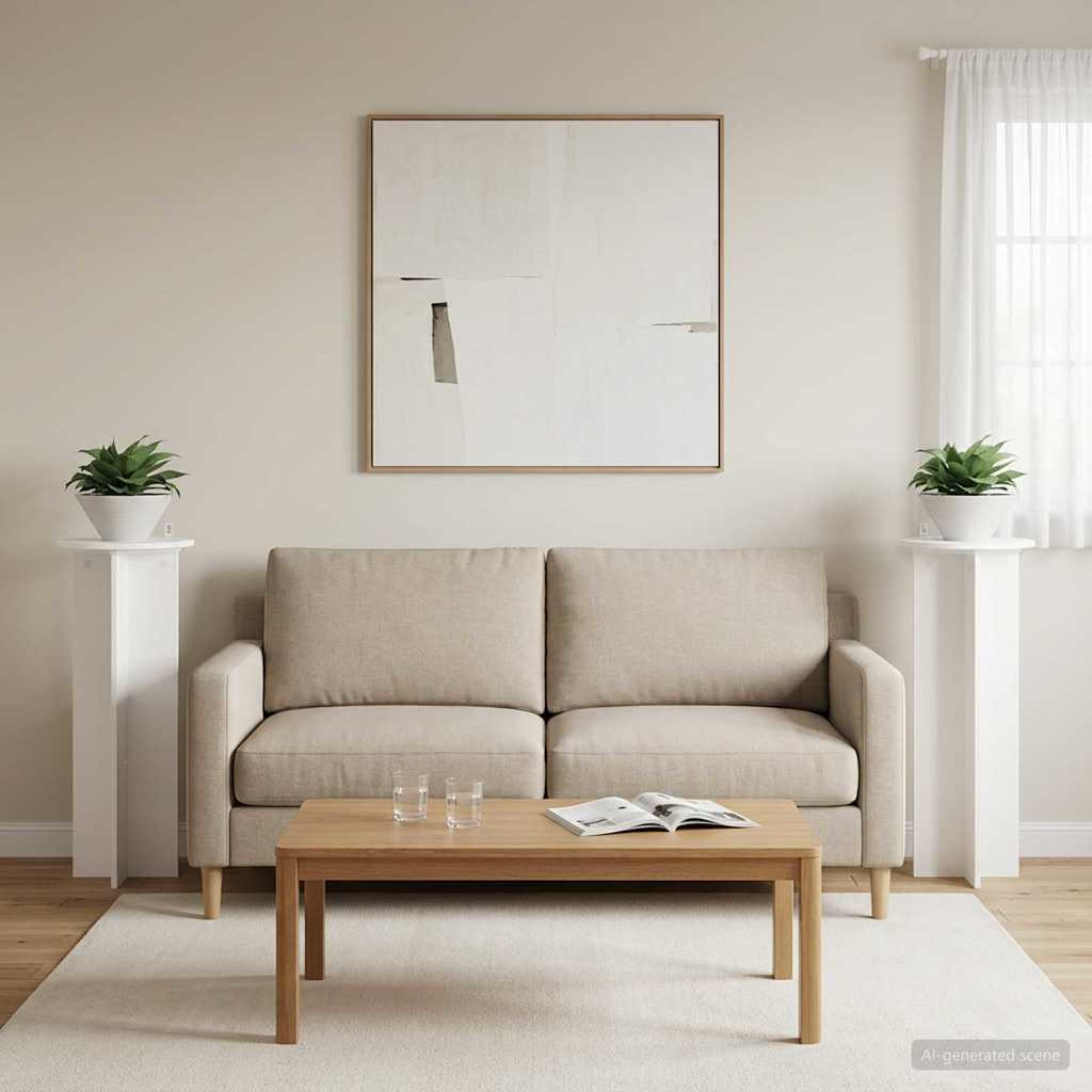 vidaXL Pflanzenständer 2 pcs Weiß Ø40 x 100 cm Holzwerkstoff