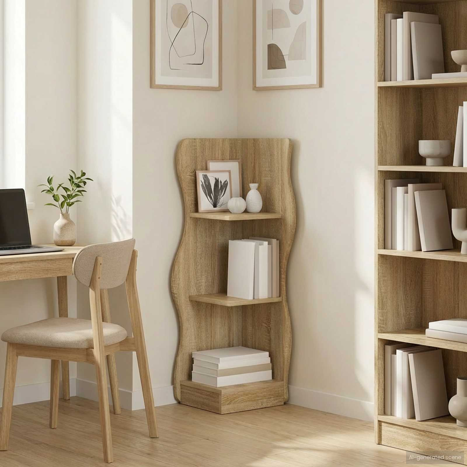 vidaXL Eckregal mit Regal Sonoma-Eiche 34 x 33 x 102 cm Holzwerkstoff