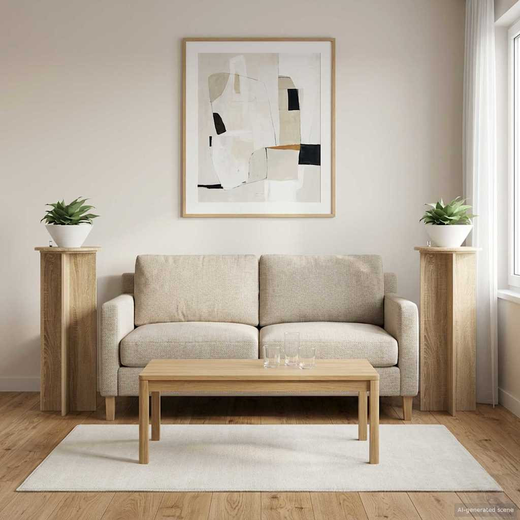 vidaXL Pflanzenständer 2 pcs Sonoma-Eiche Ø40 x 100 cm Holzwerkstoff