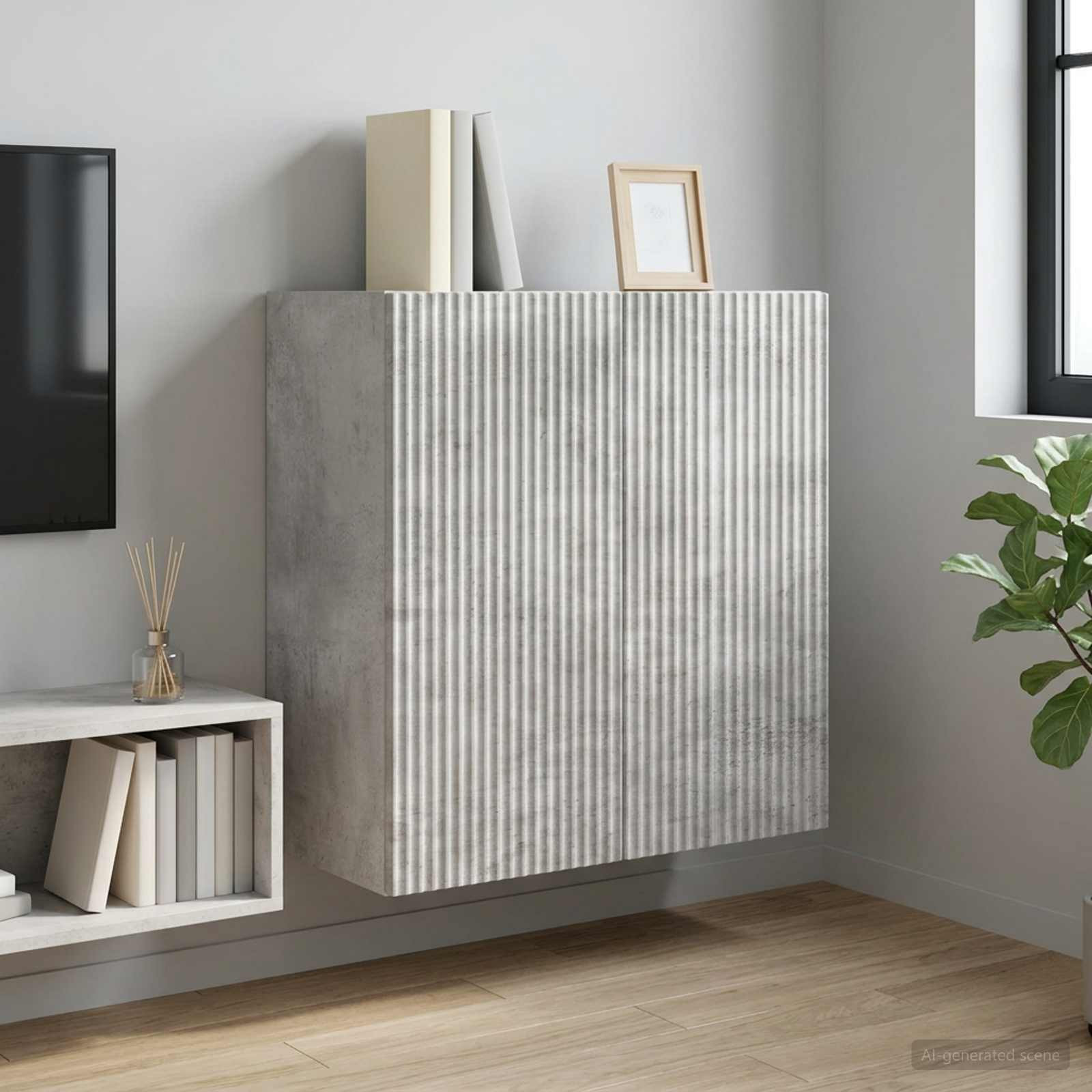 vidaXL Wandschrank Betongrau 59 x 31 x 60 cm Holzwerkstoff