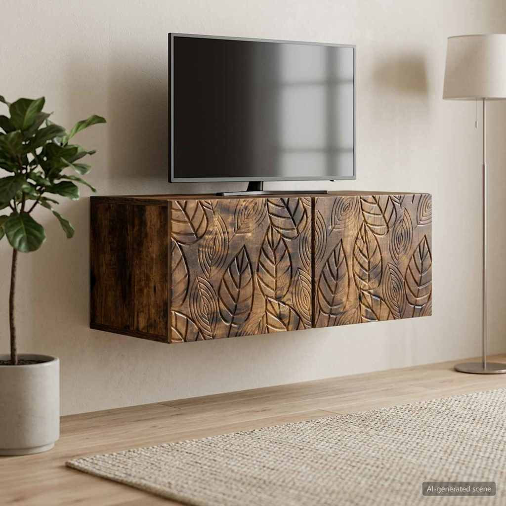 vidaXL Wandmontierter TV-Schrank 59,5 x 31 cm Geräucherte Eiche